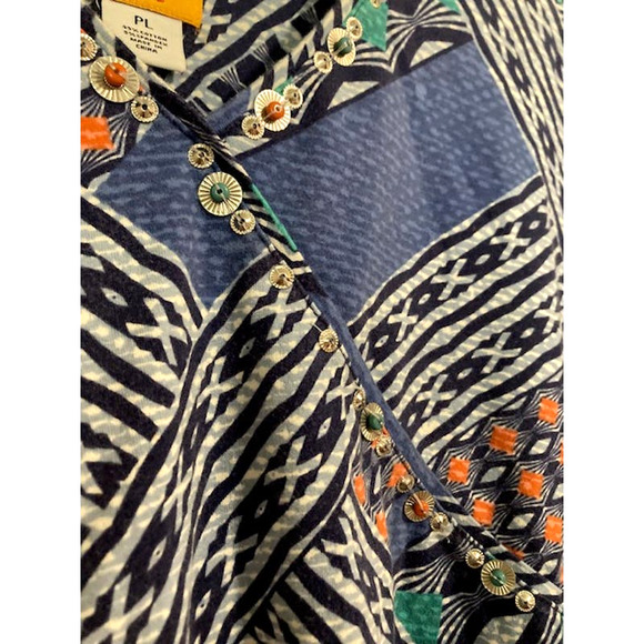 Azure Blue EMBELLISHED Blouse - Ruby Rd. Petite - Picture 9 of 9